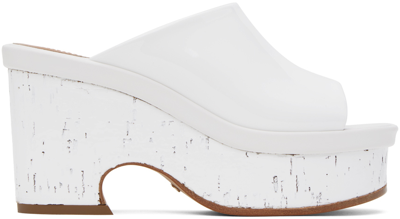 Chloé White Oli Mules In 101 White