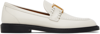 Chloé Marcie Embellished Leather Loafers In 122 Eggshell