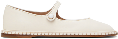 Chloé Rubie Leather Mary Jane Ballet Flats In Neutral