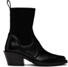 Chloé Nellie 50 Knitted-sock Leather Ankle Boots In Black