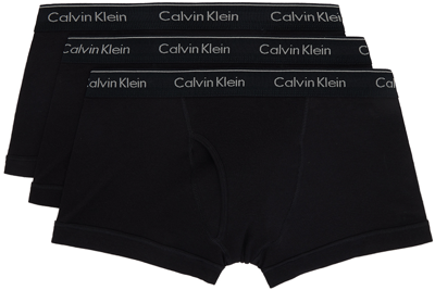 Calvin Klein Underwear Three-pack Black Boxers In 001 - Black