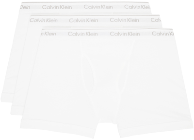 Calvin Klein Underwear Three-pack White Boxers In 100 - White