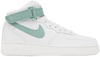 Nike White & Green Air Force 1 '07 Mid Sneakers In Summit White/mineral/sail