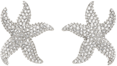 Amina Muaddi Astra Crystal-embellished Earrings In White