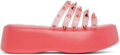 Jean Paul Gaultier Pink Melissa Edition 'the Becky Punk Love' Slides In 21-pink