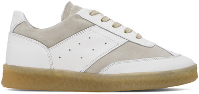 Mm6 Maison Margiela White Court Trainers In T1003 White
