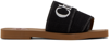 CHLOÉ BLACK WOODY SANDALS