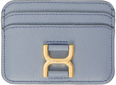 Chloé Blue Marcie Card Holder In 41a Storm Blue