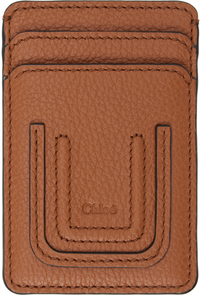 Chloé Tan Marcie Card Holder In 25m Tan