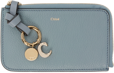 Chloé Blue Alphabet Card Holder In 41a Storm Blue