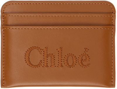 Chloé Tan Sense Card Holder In Brown