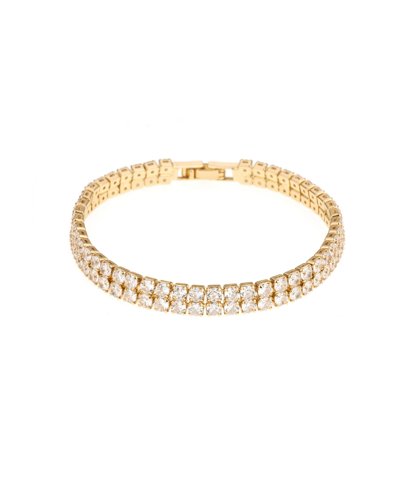 Ettika Crystal Double Layered 18k Gold Plated Tennis Bracelet