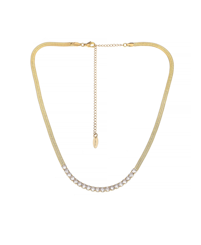 Ettika Crystal Line Up 18k Gold Plated Snake Chain Necklace