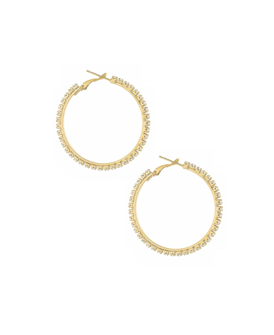Ettika Spotlight Crystal 18k Gold Plated Hoop Earrings