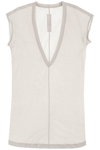 Rick Owens Dylan Maxi T-shirt With V Neck In Grey