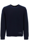 A.p.c. A. P.c. Merino Wool Edward Logo Sweater In Blue