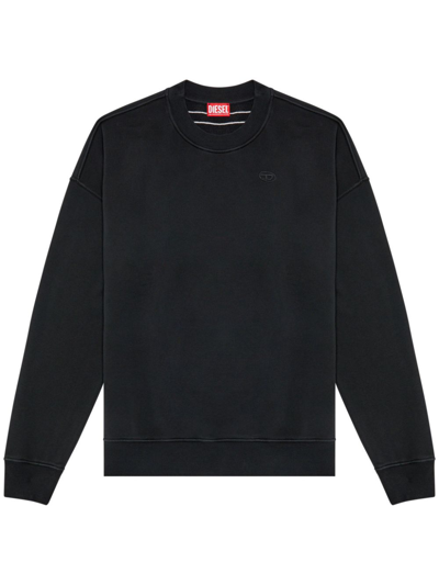 Diesel Oval-d Cotton Sweatshirt In Black