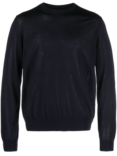Herno Navy Blue Virgin Wool Blend Sweatshirt