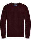 Polo Ralph Lauren Cashmere Cable Knit Regular Fit Crewneck Sweater In Red
