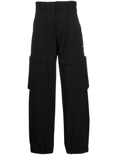 Msgm 高腰阔腿裤 In Black