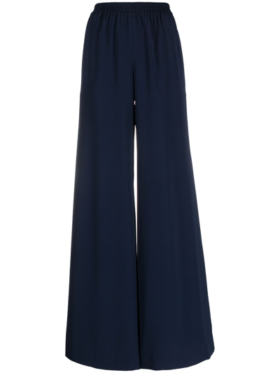 Gianluca Capannolo Satin Wide Leg Trousers In Blue