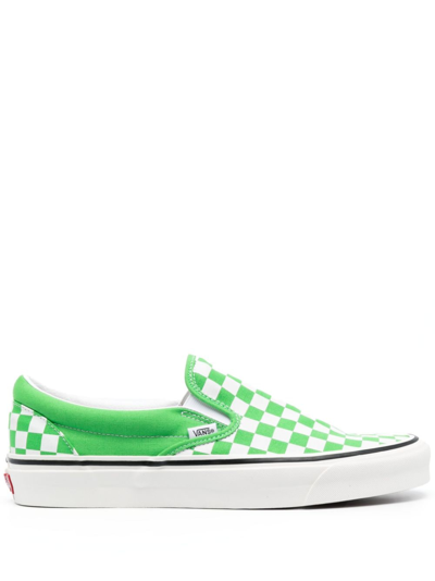 Vans Checkerboard Slip-on Sneakers In Green