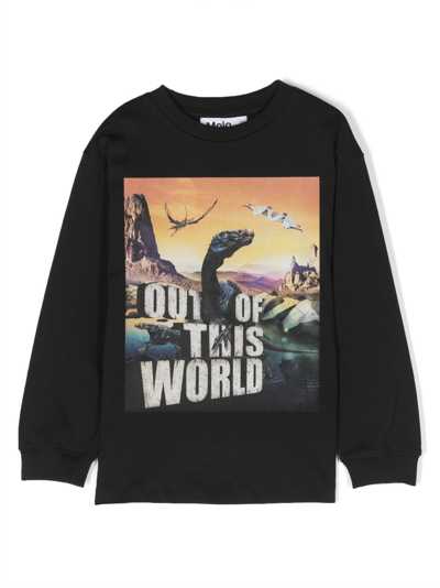 Molo Kids' Rube Organic Cotton Sweatshirt In Black