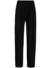 Norma Kamali Pleated Jersey Tapered Pants In Black
