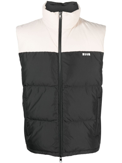 Msgm High-neck Padded Gilet In Black