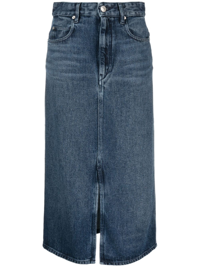 Marant Etoile Tilauria Lyocell Midi Skirt In Blue