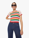 MOTHER THE ITTY BITTY SCOOP NECK RAINBOW MULTI STRIPE T-SHIRT (ALSO IN S, M,L, XL)