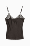 Cos Lace-trimmed Silk Cami Top In Brown