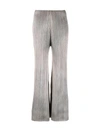 Avant Toi Metallic Pleated Flared Trousers In Brown