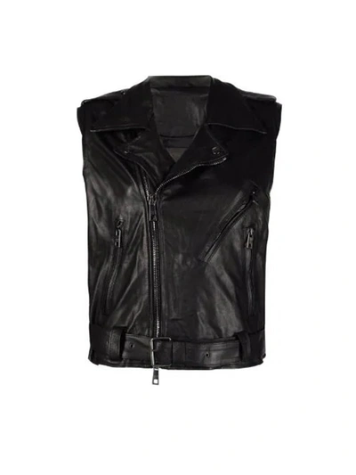 Giorgio.brato Long Leather Waistcoat Clothing In Black