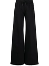 Off-white Ankle-strap Straight-leg Trousers In Black