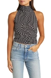 WAYF RUCHED MOCK NECK SLEEVELESS TOP