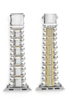 Lagos Smart Caviar Two-tone Sterling Silver And 18k Gold Diamond 38mm Apple Watch Bracelet In Gold/ Silver