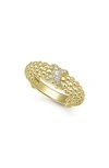 Lagos 18k Yellow Gold Embrace Diamond X Caviar Bead Statement Ring In Gold Metallic