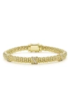 Lagos 18k Yellow Gold Embrace Diamond Triple X Caviar Bead Bracelet In Gold Metallic