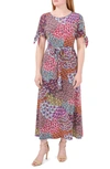 Shop Chaus Split Sleeve Midi Dress In Sunlight Multi