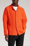 Issey Miyake Orange Rustic Shirt In Powerful Orange