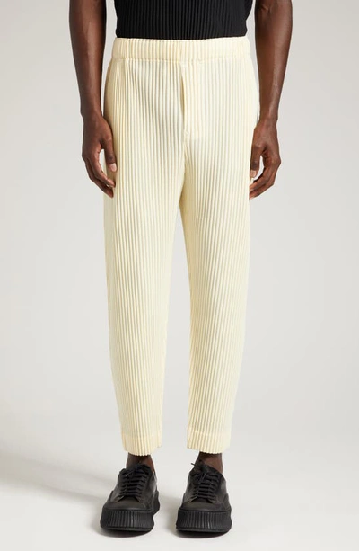 Issey Miyake Montly Colours Pleated Trousers In 51-lt.yellow