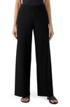 Eileen Fisher Pleated High Waist Wide Leg Pants In Black