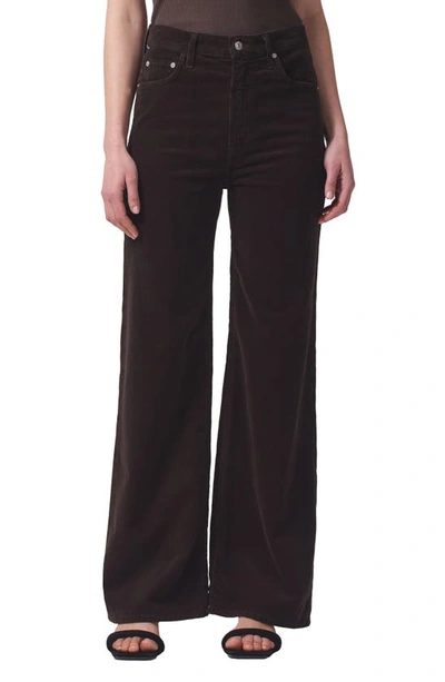 Citizens Of Humanity Paloma Corduroy Wide-leg Trousers In Wood Dk Brown