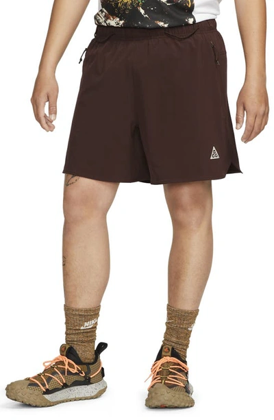 Nike Acg New Sands Straight-leg Stretch-shell Shorts In Brown