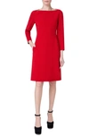 Akris Double-face Wool Short Dress In 066 Ruby Red