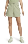 Nike Women's  Sportswear Essential Woven High-rise Shorts In Oil Green/ Black