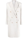 Calvin Klein Double-breasted Wool-blend Coat In Grey