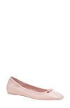 Kate Spade Claudette Leather Bow Ballerina Flats In Mochi Pink