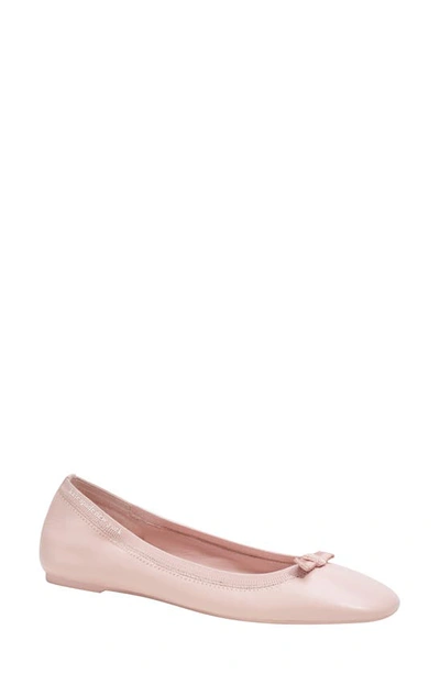 Kate Spade Claudette Leather Bow Ballerina Flats In Mochi Pink